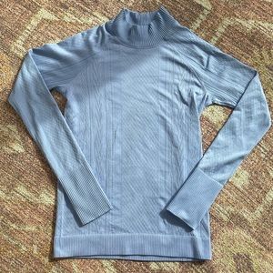 Lululemon Rest Less Pullover Long Sleeve Periwinkle Blue Mock Neck Top 10